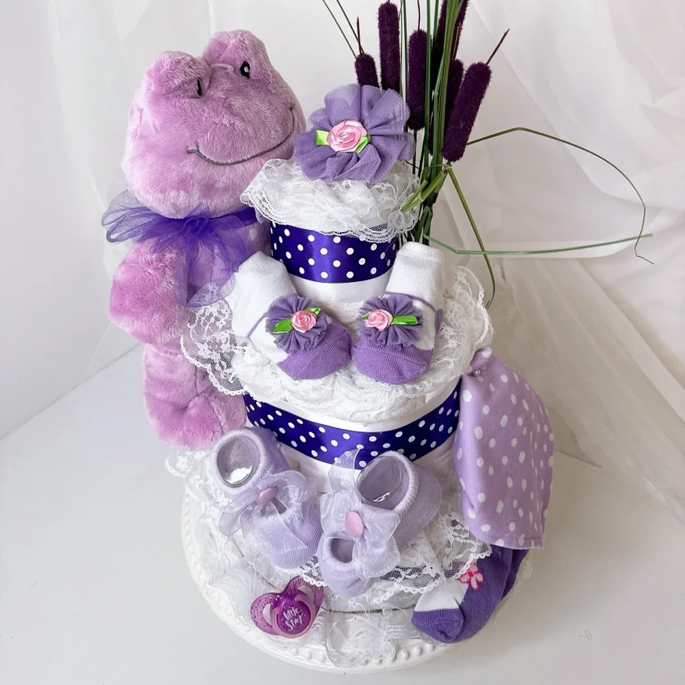 Frog Diaper Cake, Baby Shower Gift